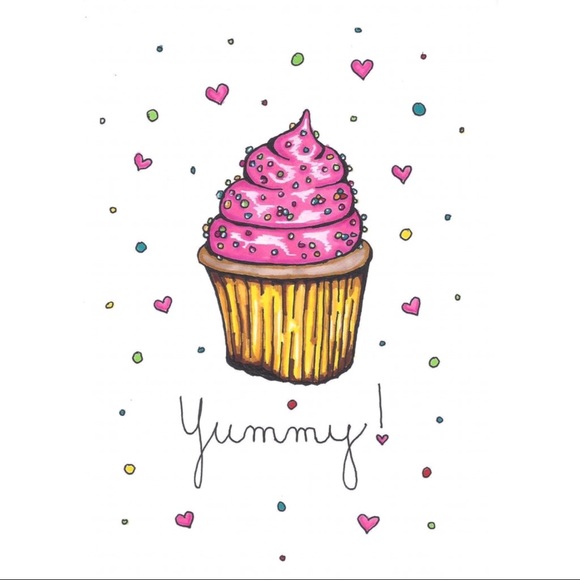 Yummy Cupcake Forever Notecard Illustration - Picture 2 of 2